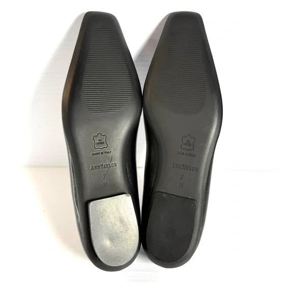 Ann Taylor Monet Black Napa Leather Loafers with Red Interior - Picture 11 of 14